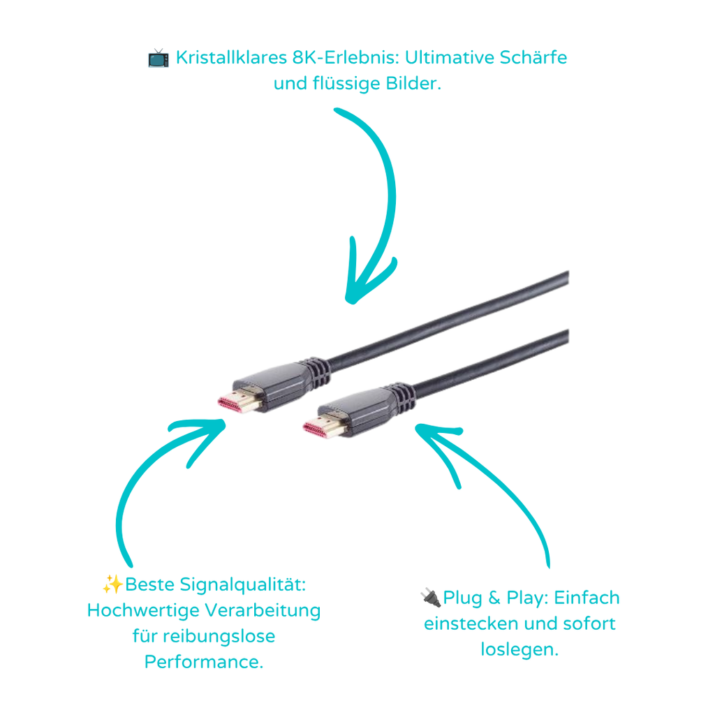 Ultra HDMI Kabel, 8K, ABS, schwarz, 3m