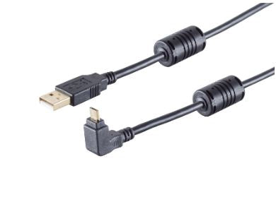 USB A - Micro B Stecker 180° Winkel oben 1m