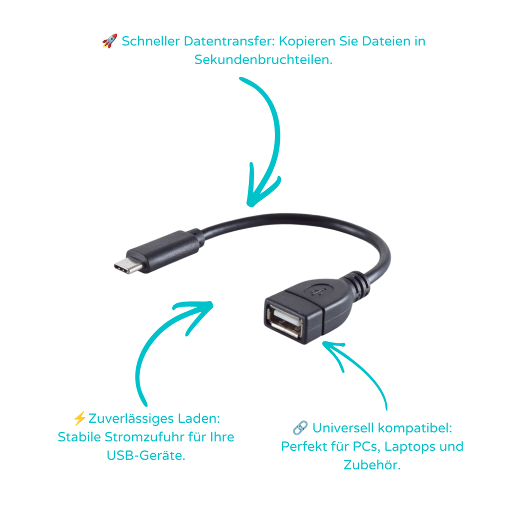 Adapter, USB-Typ C-Stecker/ USB 2.0 A Buchse, OTG