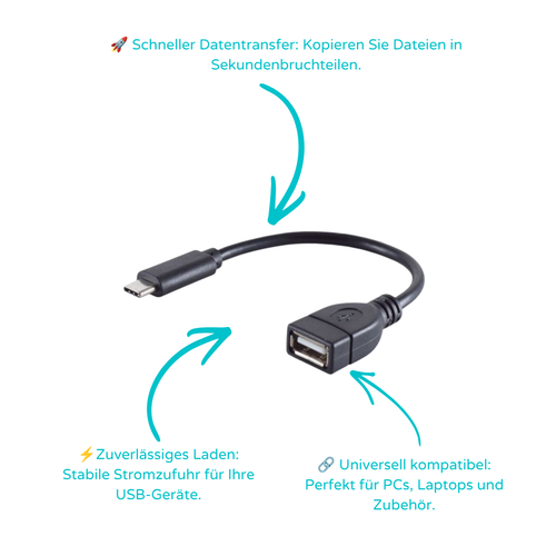 Adapter, USB-Typ C-Stecker/ USB 2.0 A Buchse, OTG