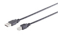 USB-A Adapterkabel, USB-B, 2.0, schwarz, 0,5m