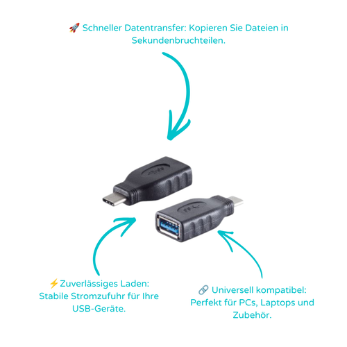 Adapter, USB 3.1 C St. - USB 3.0 A Buchse