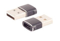 Adapter USB A Stecker auf USB C Buchse, 2.0, slim, Metallausführung