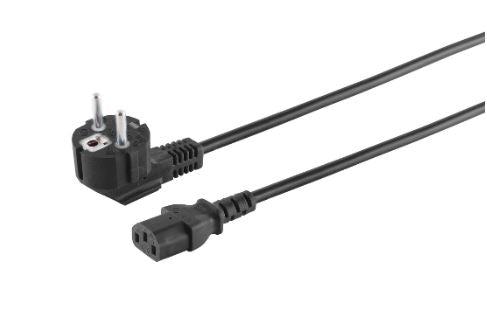 Schutzkontakt 90°/Kaltgerätebuchse CEE7/7-C13 5m