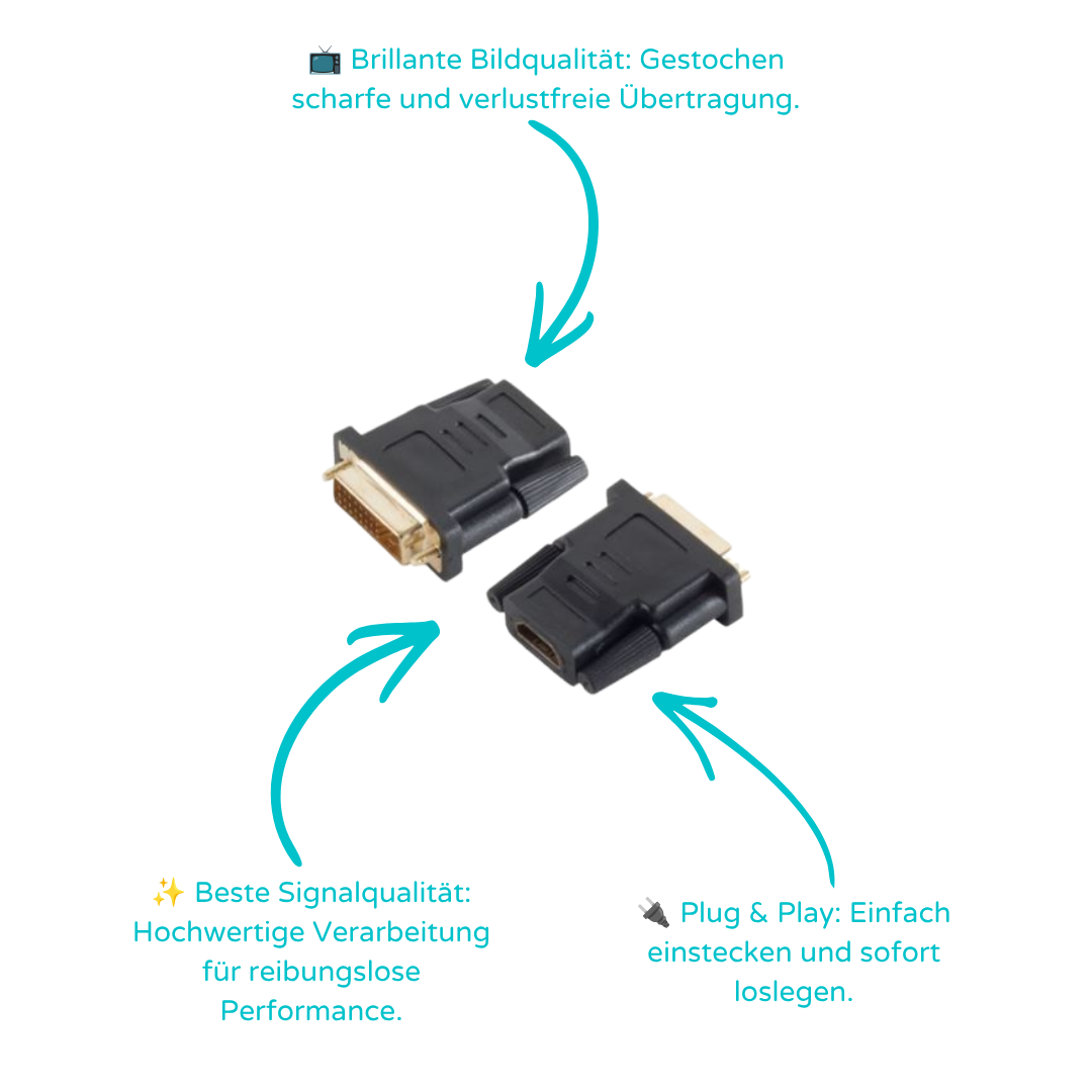 Adapter HDMI-Buchse / DVI-D (24+1) Stecker verg.