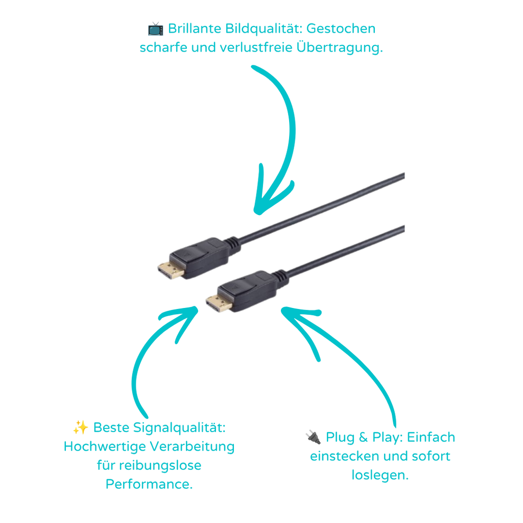 Displayportkabel-Displayport Stecker 19-pin auf Displayport Stecker 19-pin, vergoldete Kontakte, 5,0