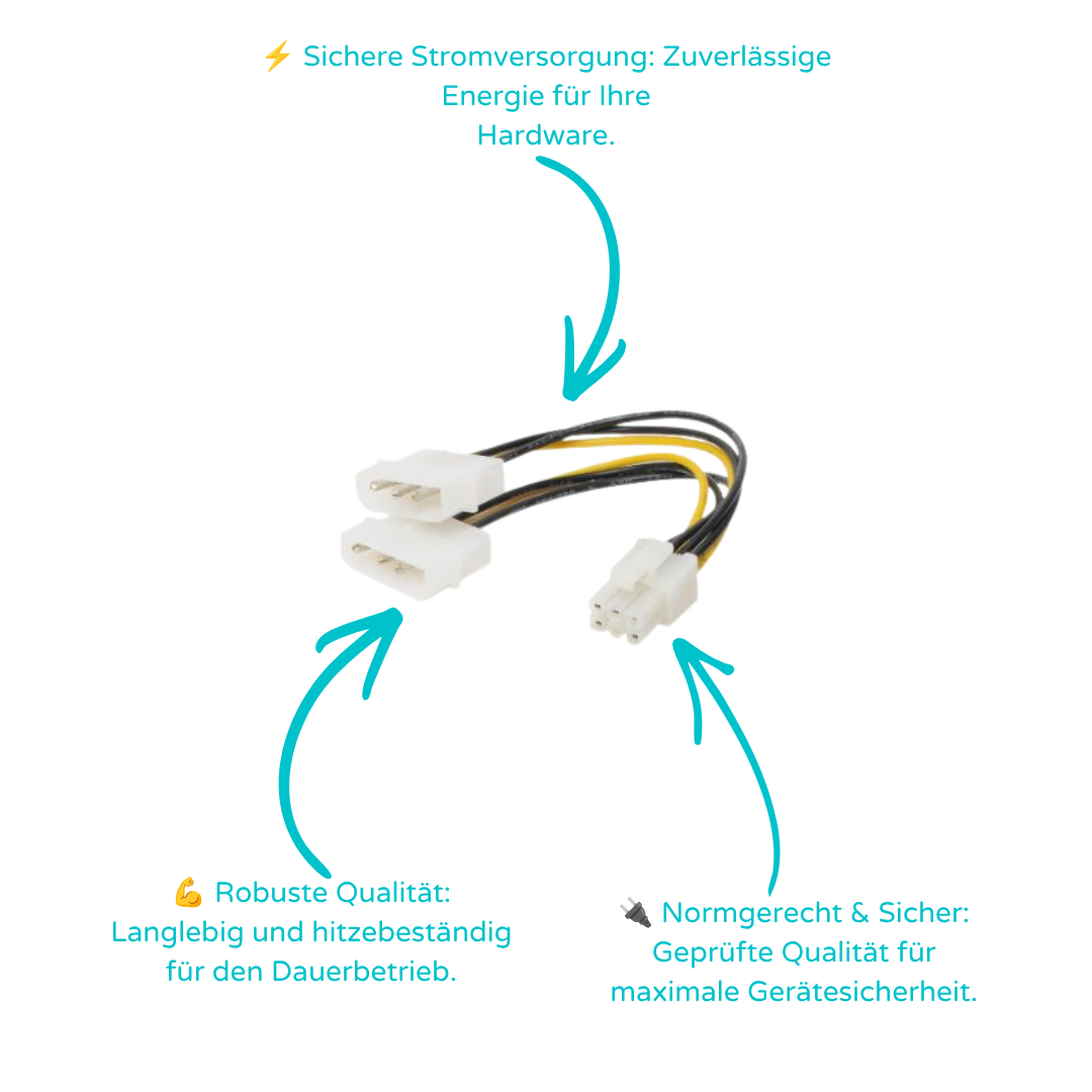 Int. Stromkabel 2x5.25 St./6pol PCI Express 0,13m