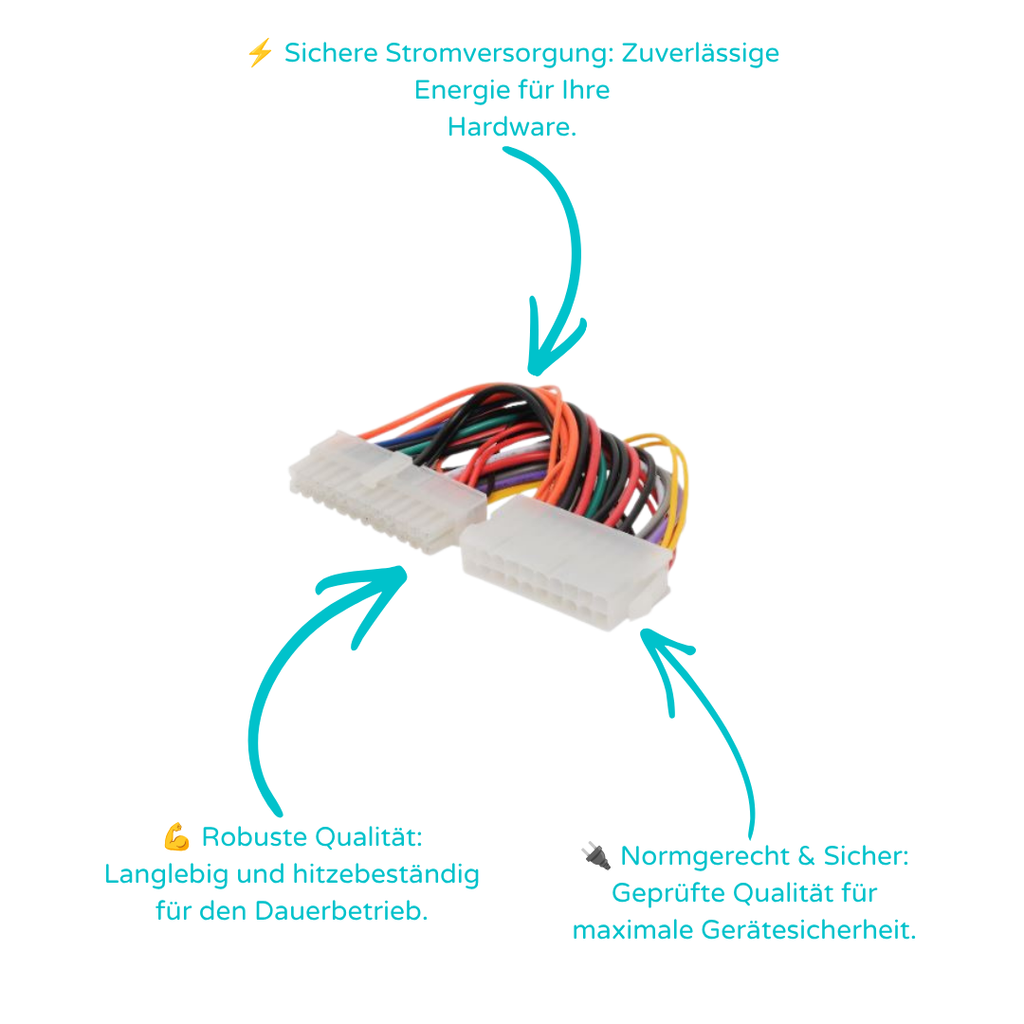Int. Stromkabel 24pol ATX St/20pol ATX Buchse 0,15m