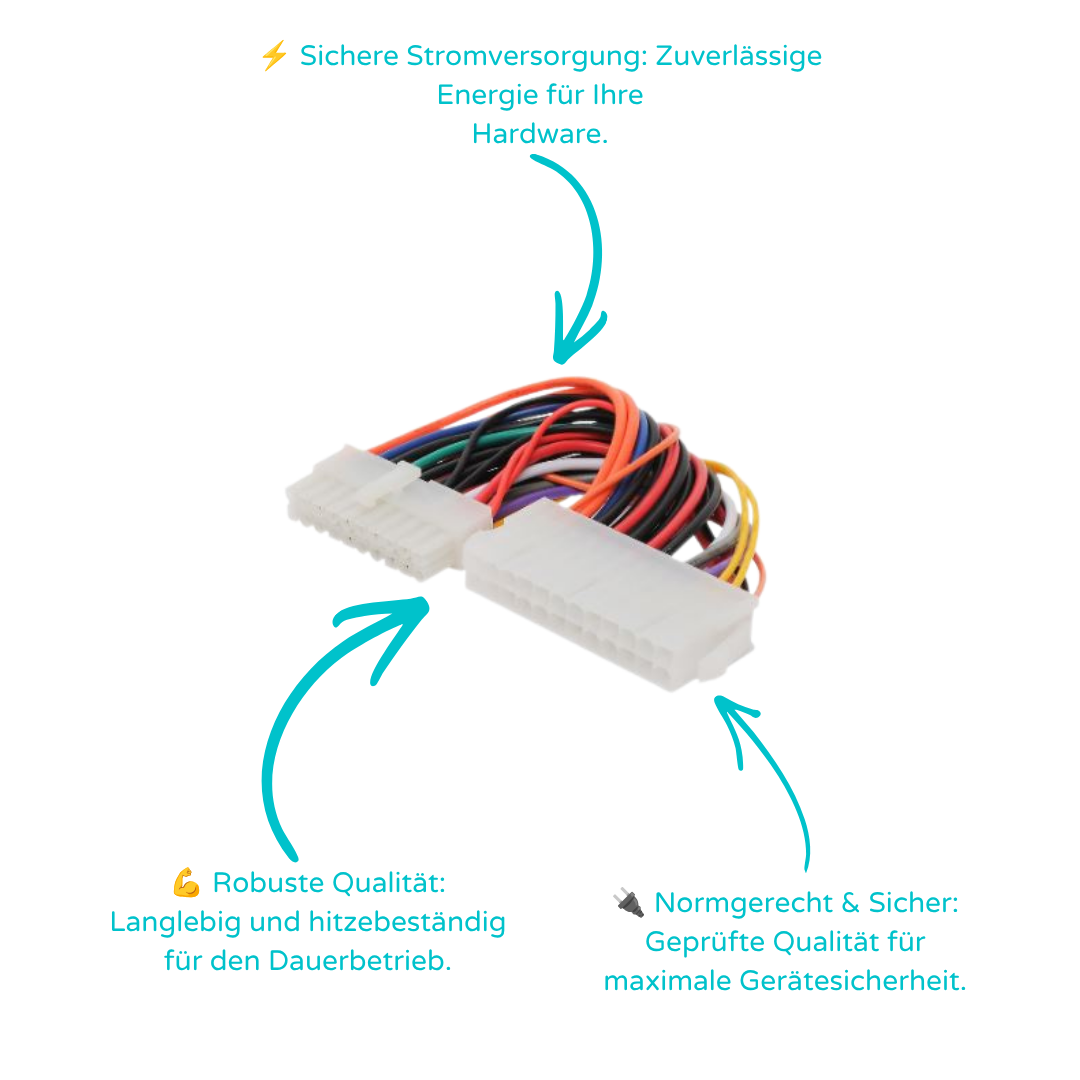 Int. Stromkabel 24pol ATX Buchse/20pol ATX St 0,15m
