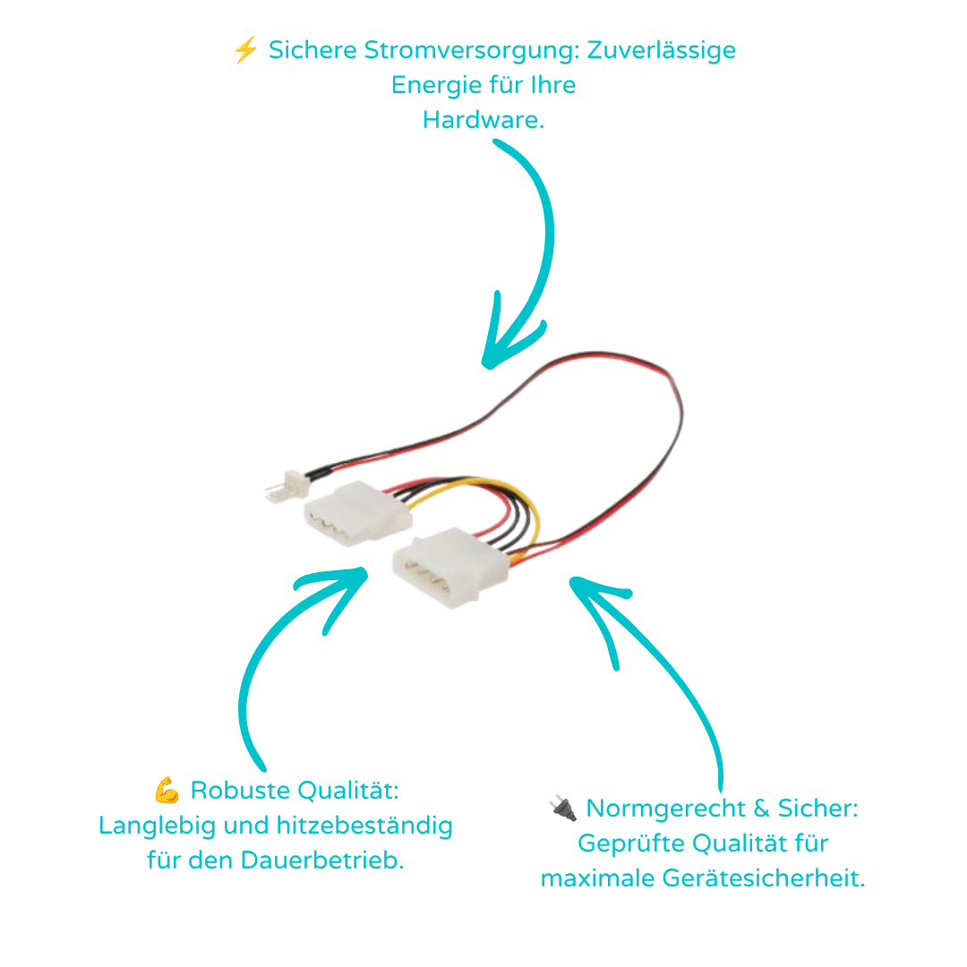 Stromversorgungskabel St. 5,25"/5,25" Buchse 0,15m