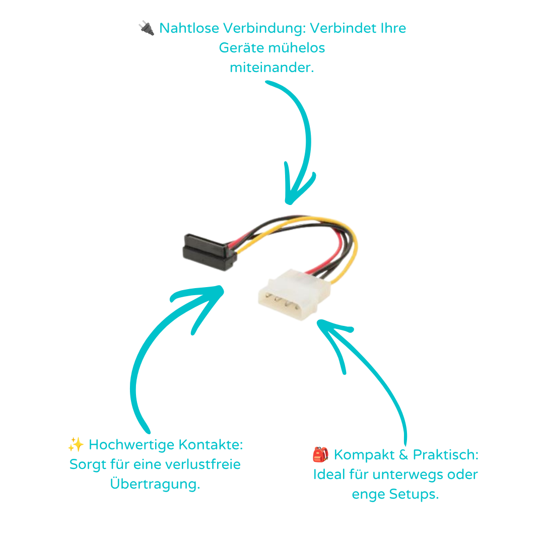 Adapter 4pol 5.25 Powerst/15pol S-ATA+winkel 0,13m