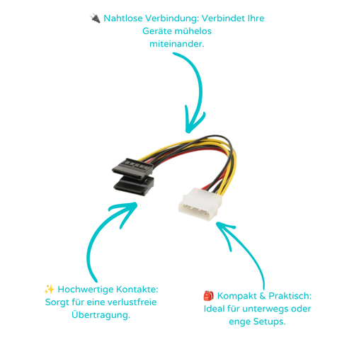 Adapter 4pol 5.25 Powerst./ 2x15pol S-ATA 0,13m
