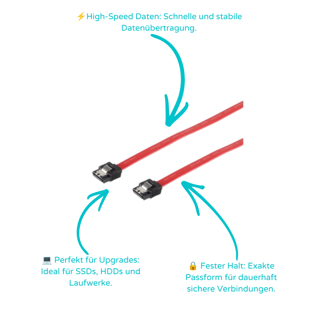 SATA-III-Kabel 3/6Gps. St./St. Befestigung 1m