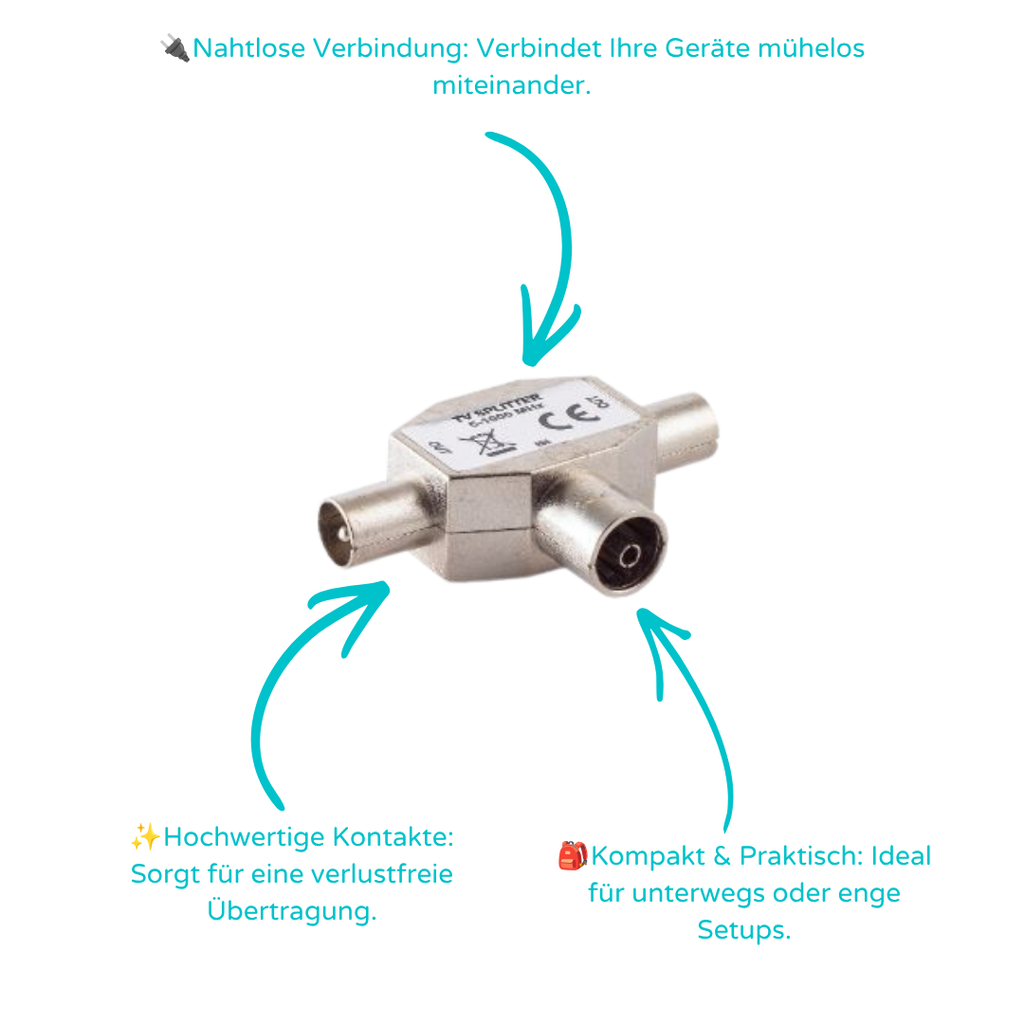 T-Verteiler, 2x Stecker und 1x Kupplung