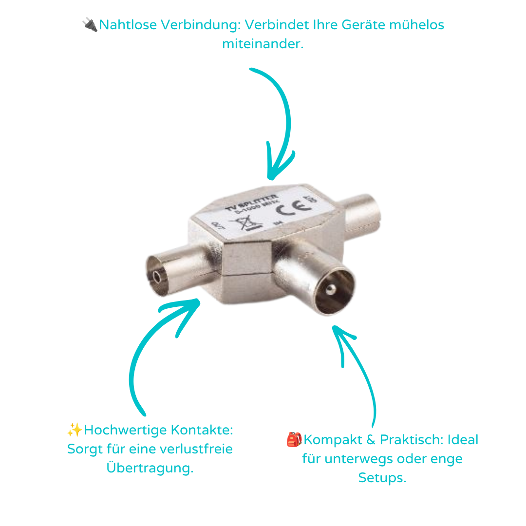 T-Verteiler, 2 x Kupplung und 1x Stecker, CE